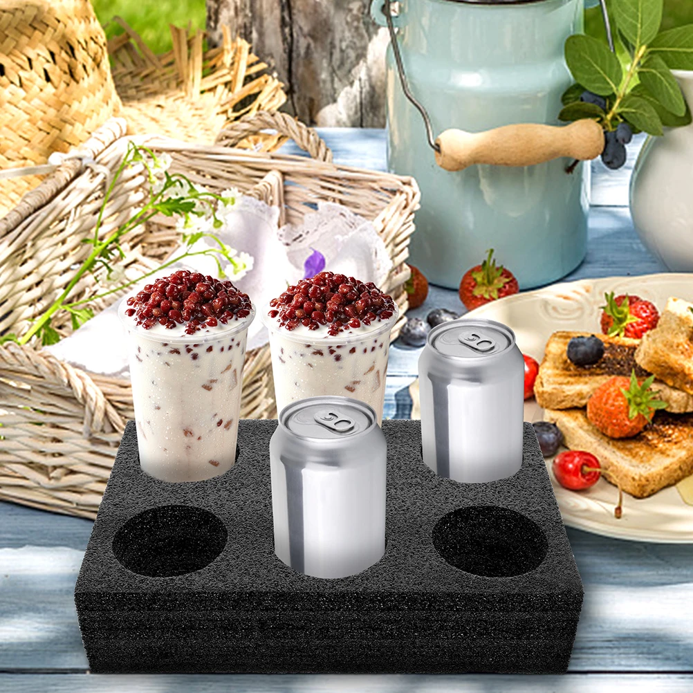 

3pcs Cup Holder Tray 2 6 8 Holes Black Lightweight Commercial Takeout Beverage Accessory Drink Carrier Trays For Coffee Milk Tea
