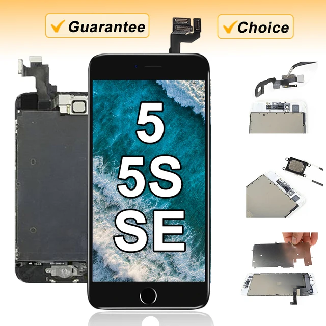 Wyświetlacz LCD dla Apple iPhone 5 5S SE 2016 5SE Pełny zestaw zamienników ekranu Kompletny zestaw dotykowy Digitizer + aparat + przycisk Home