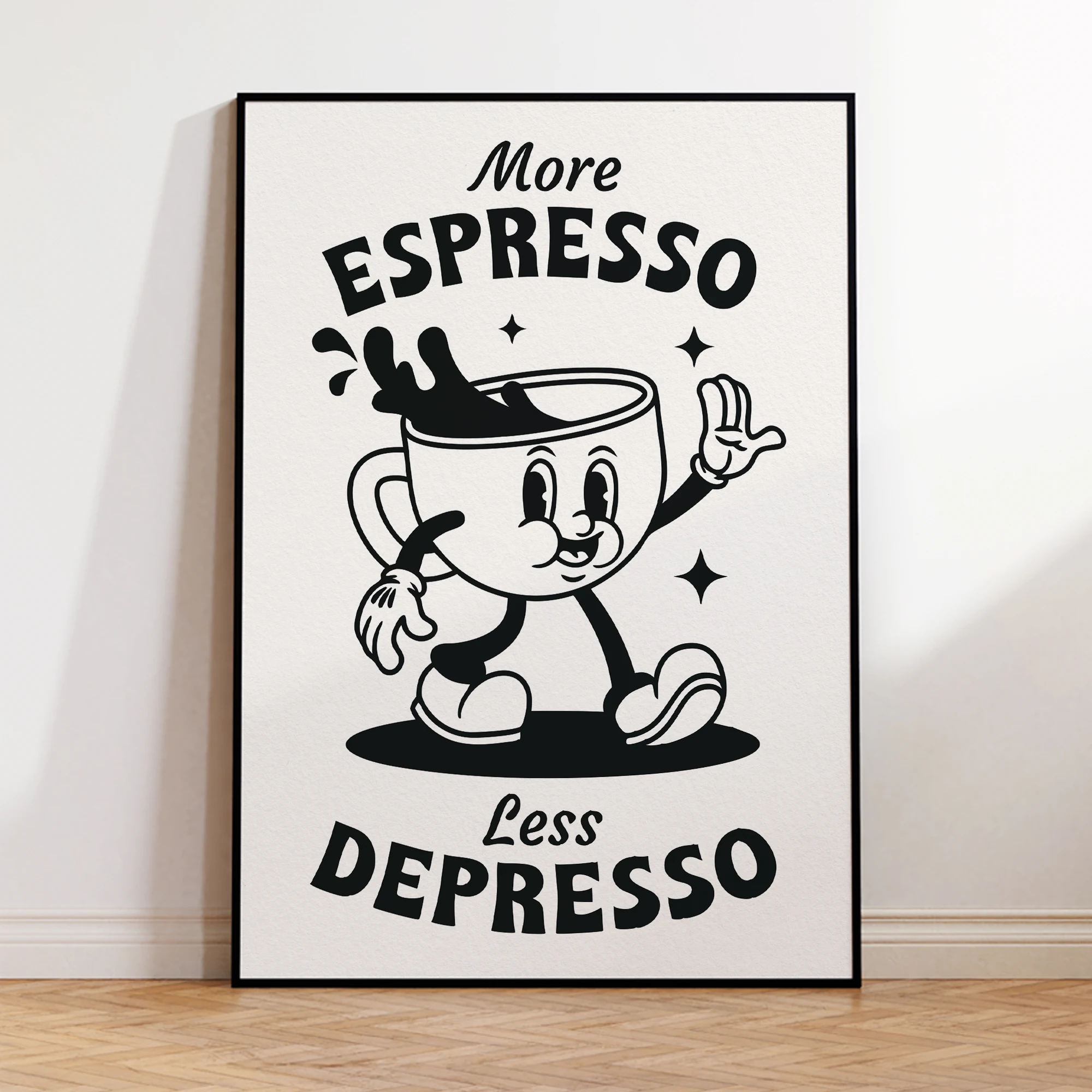 More Espresso Less Depresso Wall Art Prints Canvas Painting Poster Picture For Living Bedroom Play Room Home Decor