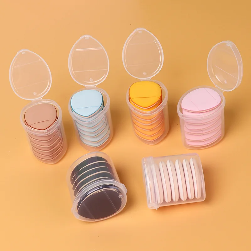 7 pçs ponta do dedo mini puff fundação maquiagem facial puff esponjas de maquiagem para fundação pó puffs para pó solto creme de ar