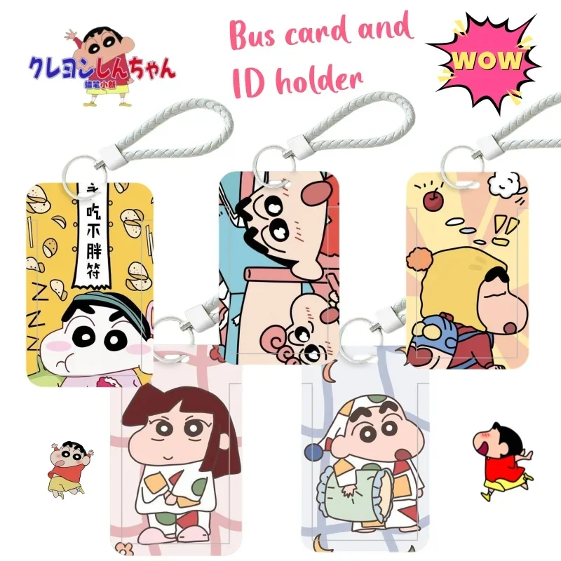 Funda para tarjeta de Crayon Shin-chan Nohara Shiro, de alta calidad y con diseños de dibujos animados, ideal para estudiantes, para usar en el campus, en el autobús o para proteger certificados.