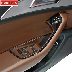 Stainless Steel Window Glass Lifting Buttons Frame Decoration Cover Trim For Audi A6 C7 2012-2018 LHD Car Styling Interior
