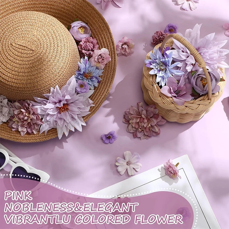 20 قطعة/الحقيبة 4.5 سنتيمتر الأرجواني الحرير ارتفع الاصطناعي الإقحوانات زهرة رؤساء للحرف إكليل حفل زفاف DIY بها بنفسك غرفة المنزل ديكورا ورد صناعي