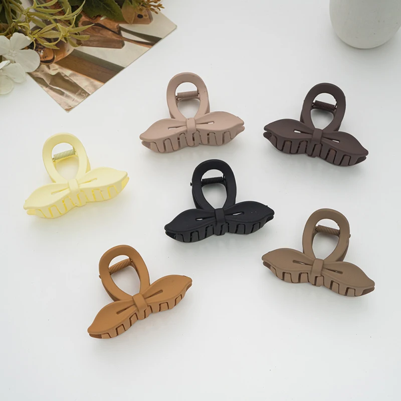 

Разноцветные варианты в корейском стиле, однотонная матовая заколка для волос с бантом, женская заколка для волос в виде акулы, аксессуар для волос