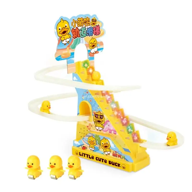 Kids Track Stair Duck Climb Roller Stairs Climbing Toddlers Piggy Toy Dropship