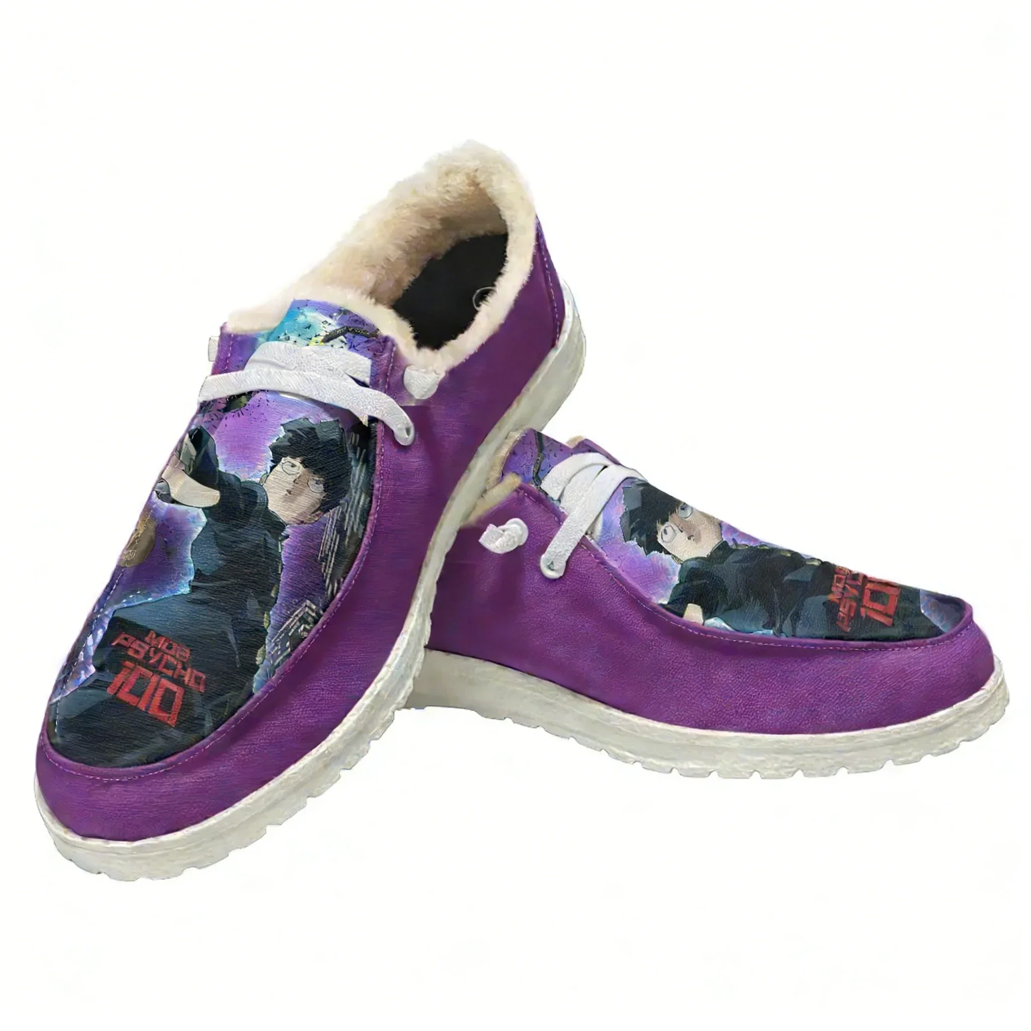 

Mob Psycho 100 Plush Flat Shoe Men Women Teenager Warm Shoe Indoor Outdoor High Quality Lightweight Shoes Customize Footwear