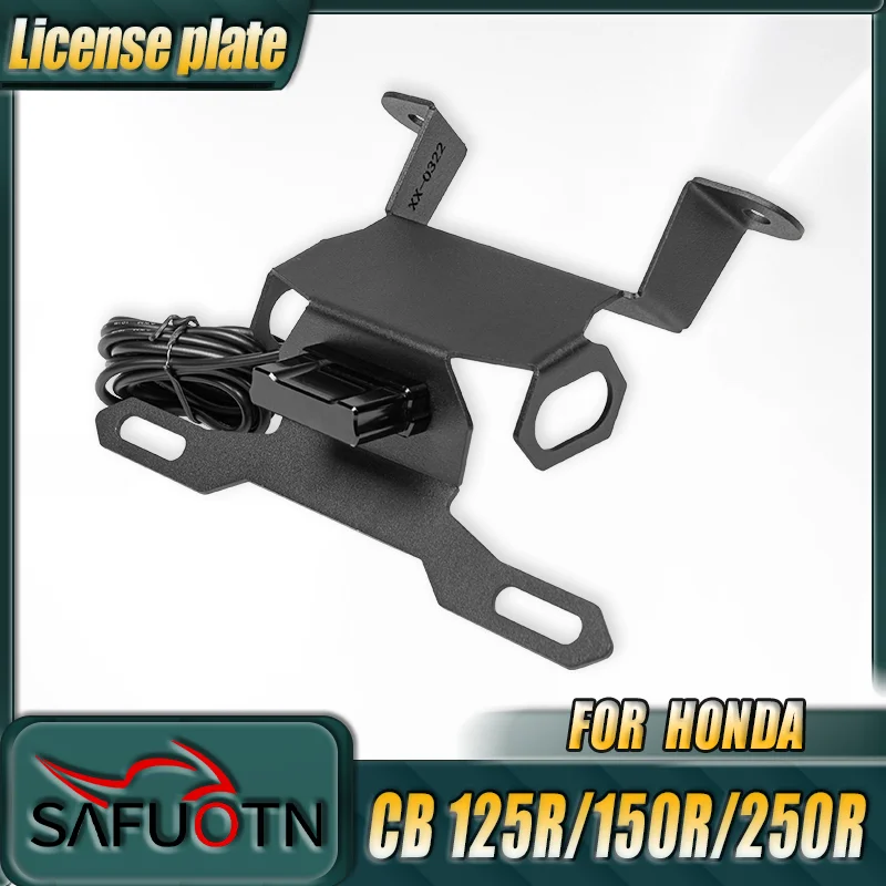 

Motorcycle License Plate Holder Bracket Kit for Honda CB125R CB150R CB250R CB300R 2018-2024 Tail Tidy Fender Eliminator with LED