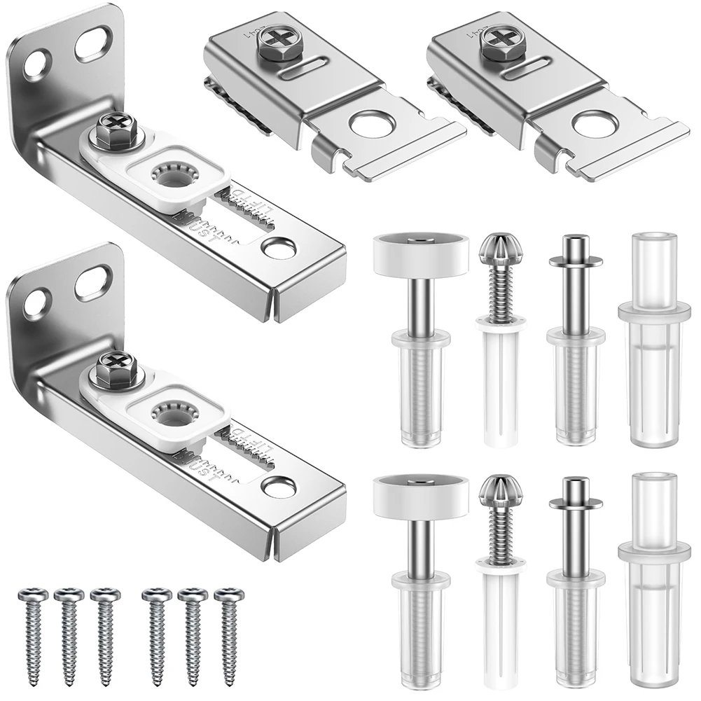 2Pcs Bifold Door Hardware Repair Kit Include Top & Bottom Bracket Folding Door Hardware Replacement with Pivots for Bifold Door