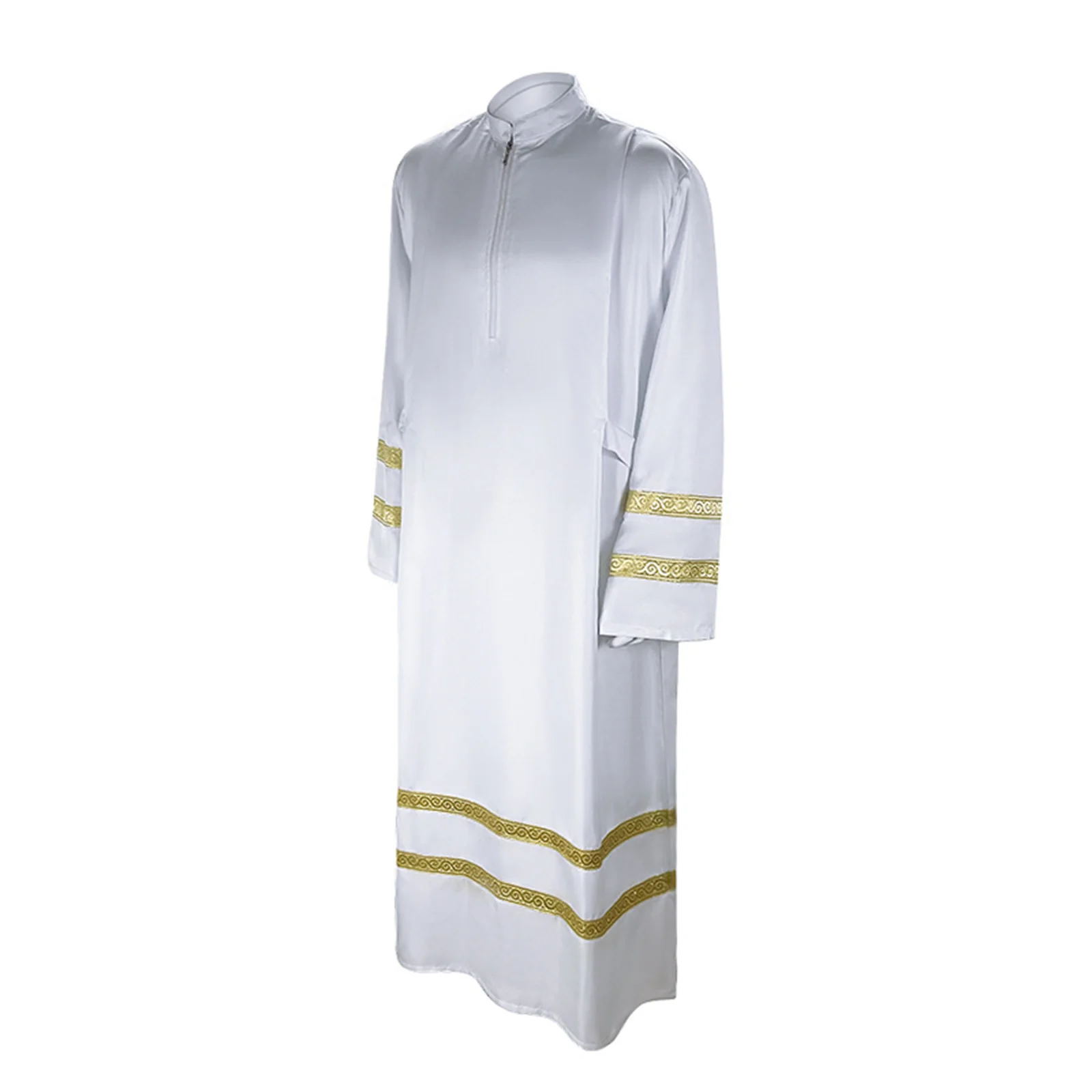 Bata de sacerdote blanco para hombres, disfraces medievales de Cosplay, Halloween, Navidad, escenario de fiesta, iglesia católica