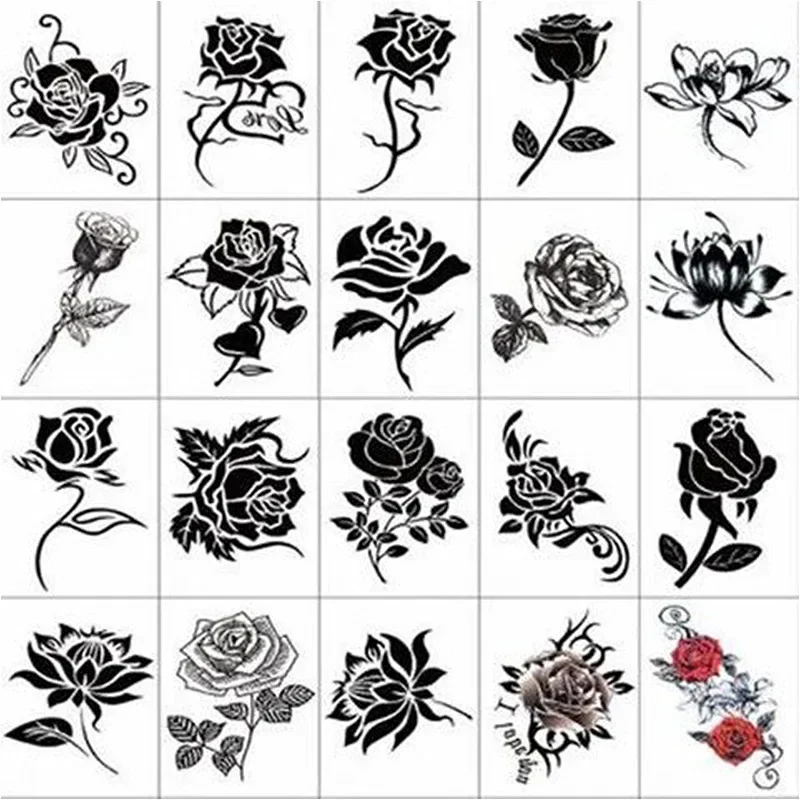 Y2K Tattoo Stickers for Women Girls Rose Flower Butterfly Decoration Body Stickers Classroom School Prizes for Students