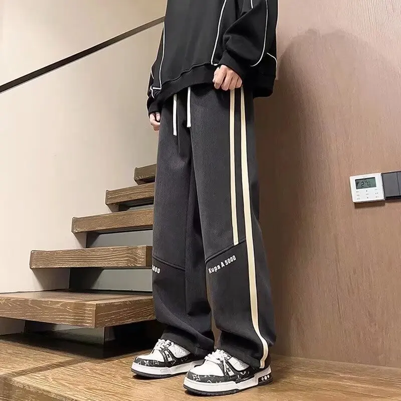 

Harajuku Japanese style non pilling and non fading long pants, sports and casual sweatpants, trendy simple and loose fit, new st