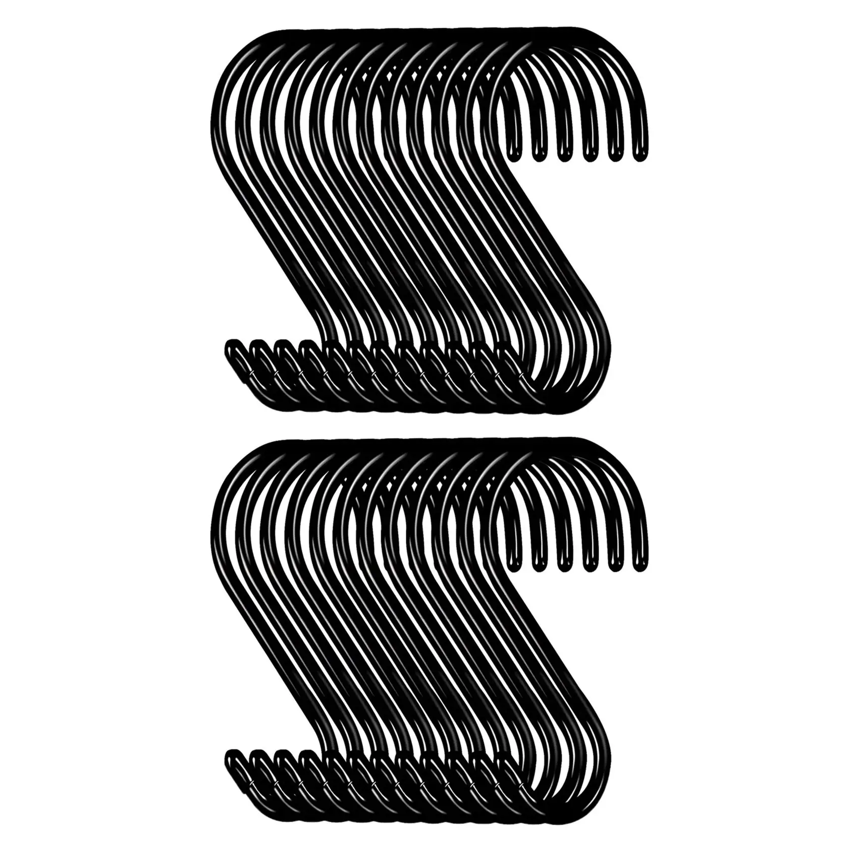 ABKW-24 Pack 6 Inch Large Heavy Duty S Hooks For Hanging, Non Slip Rubber Coated S Hooks,Steel Metal Hooks For Hanging