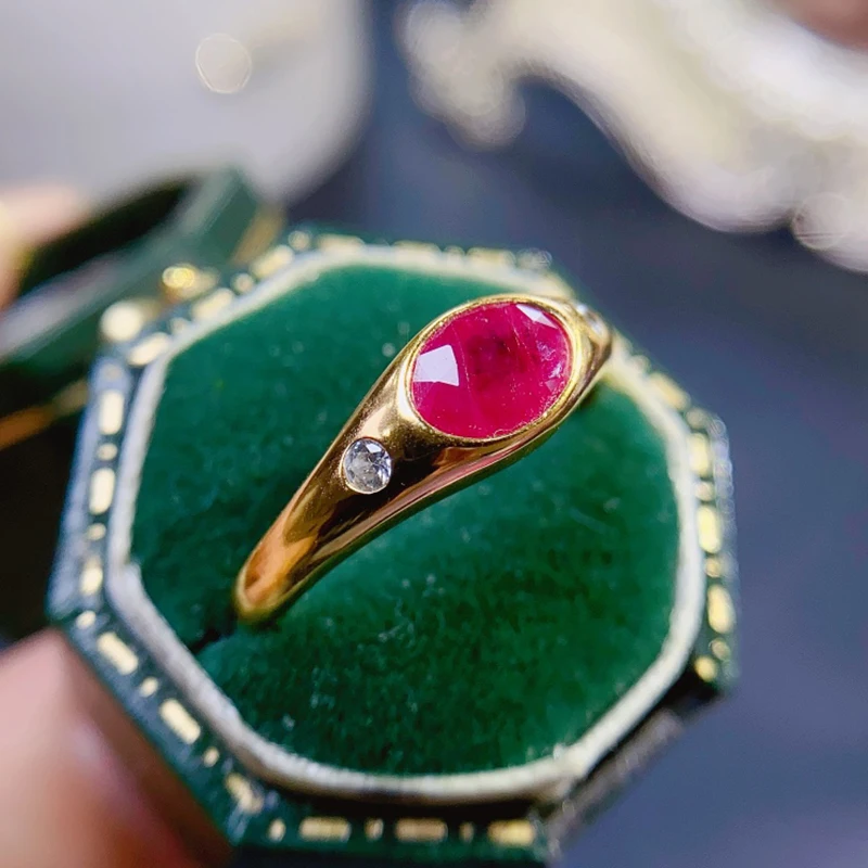 

Natural Ruby Rings for women silver 925 jewelry luxury gem stones 18k gold plated free shiping items