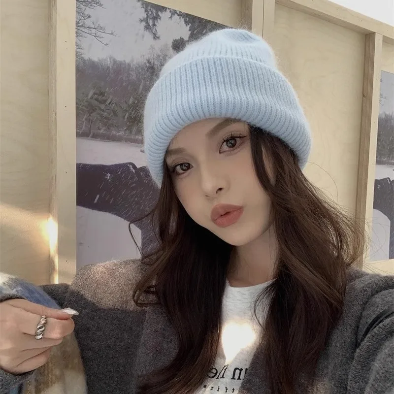 1 قطعة قبعة الشتاء الدافئة للرجال النساء ، قبعة صغيرة سوداء قبعة لينة الشتاء الرياضة في الهواء الطلق يندبروف بيني الكفة قبعة الجمجمة قبعات متماسكة