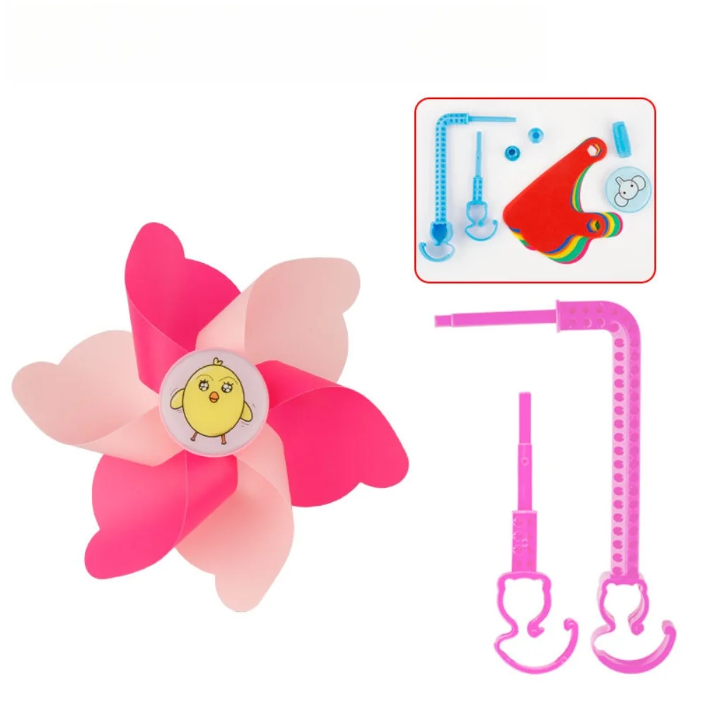 Pinwheel Accessory for Bikes and Scooters with Rotating Blades Tassels Streamers PVC Blades and PC Support Rods