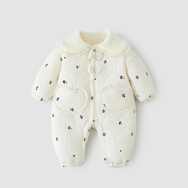

Winter Toddler Girl Rompers Peter Pan Cotton Cartoon Embroidery Jumpsuits Thicken Warm Kids Baby Girls Bodysuits Infant Overalls