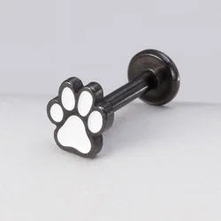 1PC Paw Labret Lip Ring Piercing Stud Earrings for Women Surgical Steel Bar Ear Cartilage Earlobe Helix Monroe Body Jewelry 16G