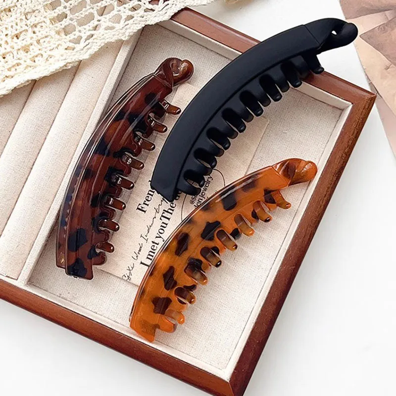

Vintage Leopard Print Banana Hair Claw for Women Girls High Ponytail Holder Hair Clip Hairpin Claw Clip Fashion Hair Accessories