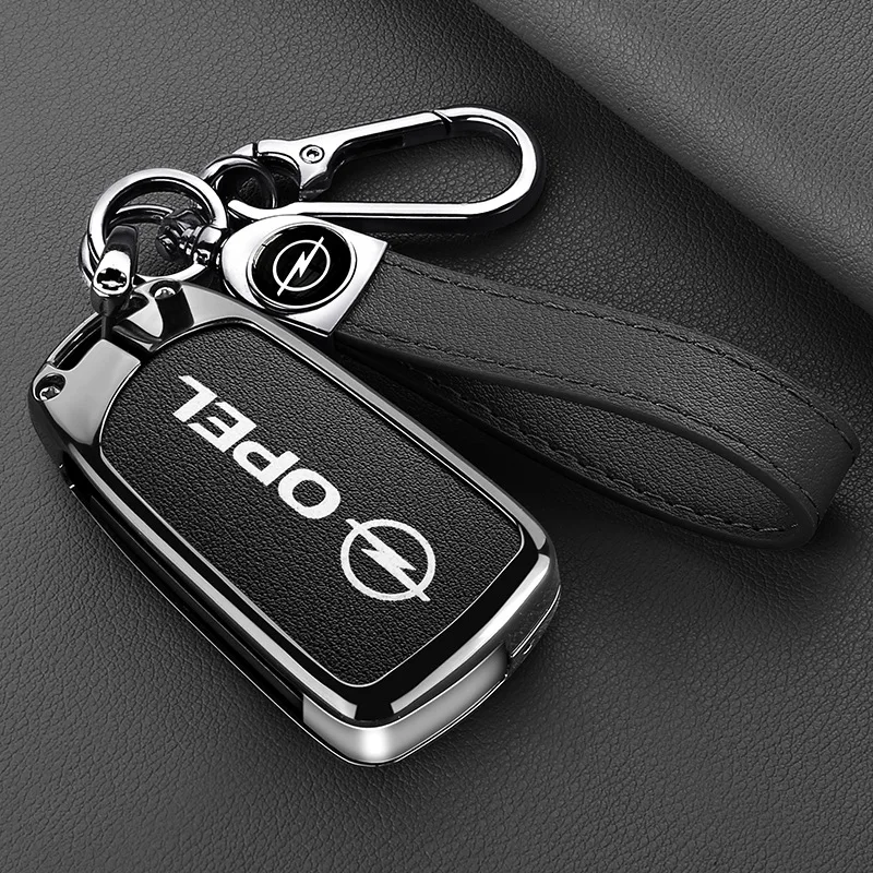 2 Bottons Zinc Alloy + Leather Car Key Case Cover for Opel Vauxhall Astra J Corsa D Insignia Vectra C Zafira Signum Accessories