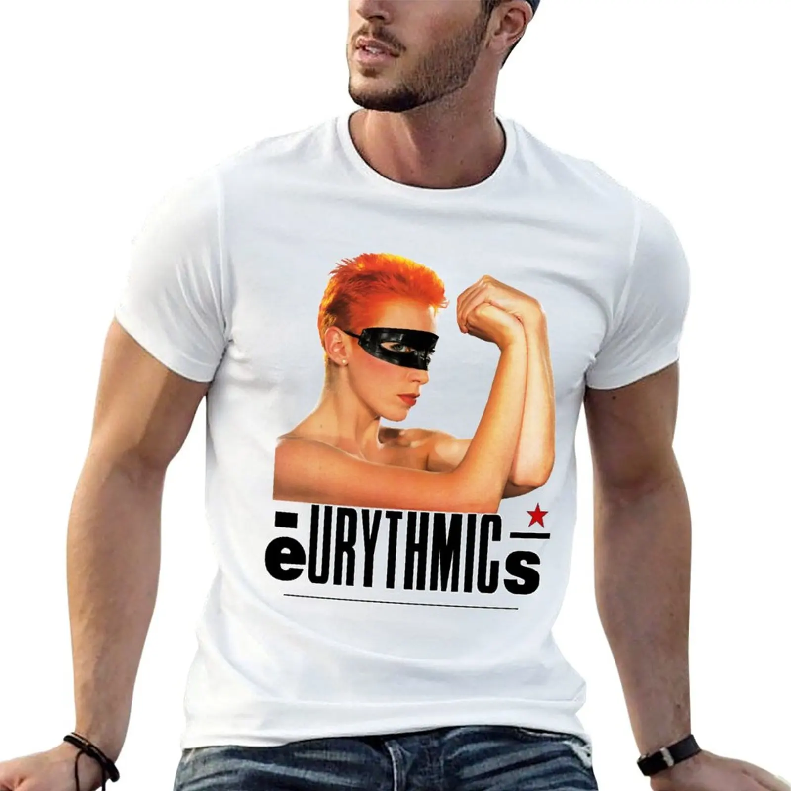 Camiseta Eurythmics-Annie Lennox-Dave Stewart, camisetas divertidas, camisetas de humor oscuro g man para hombres, camiseta de algodón para hombre