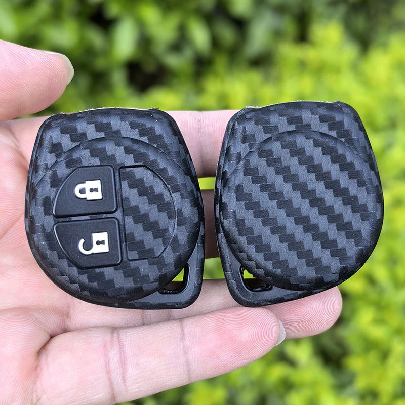 

Carbon Silicone Car Key Case Cover For Suzuki Igins Alto SX4 Vauxhall Agila 2005-2010 Styling NEW Arrival
