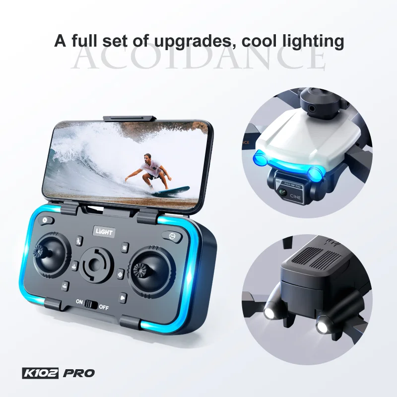 KBDFA K102 Pro Mini Drone 4K HD Camera Optical Flow Drones Aerial Photography Quadcopter Obstacle Avoidance WIFI FPV Dron RC Toy