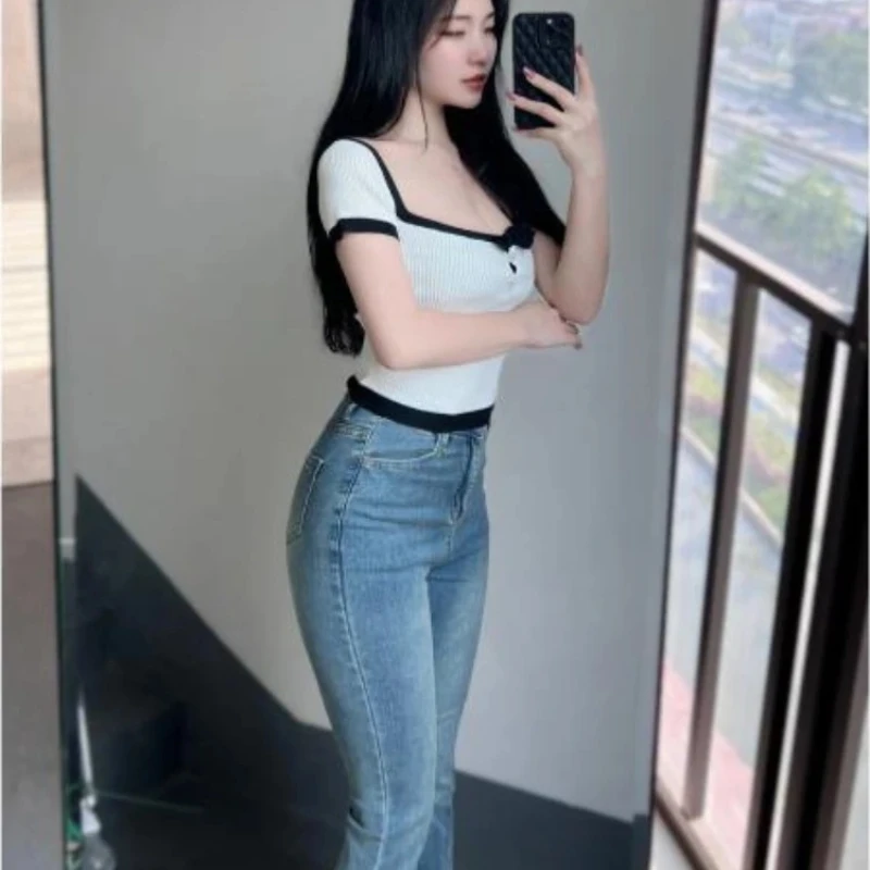 Denim Pants for Women High Waist Stretch Woman Jeans Vintage Baggy New in Teenagers Stylish 2025 Quality Vibrant Cheap Trousers