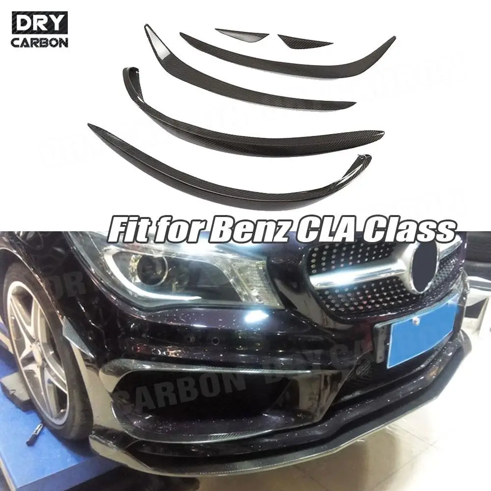 

Carbon Fiber Front Foglamp Air Trim Splitters Decoration Strips For Benz CLA Class W117 C117 CLA200 CLA220 2017 2018 Accessories