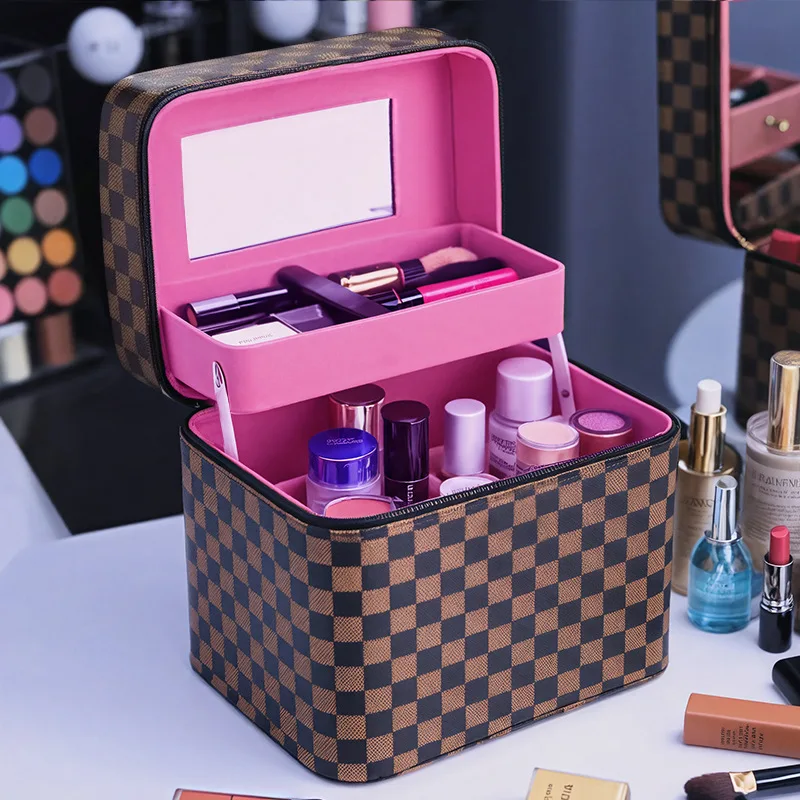 Retro Internet Celebrity High-looking Ins Cosmetic Bag,souvenir Suitcase,large Capacity Multi-functional Makeup Case,wedding Use