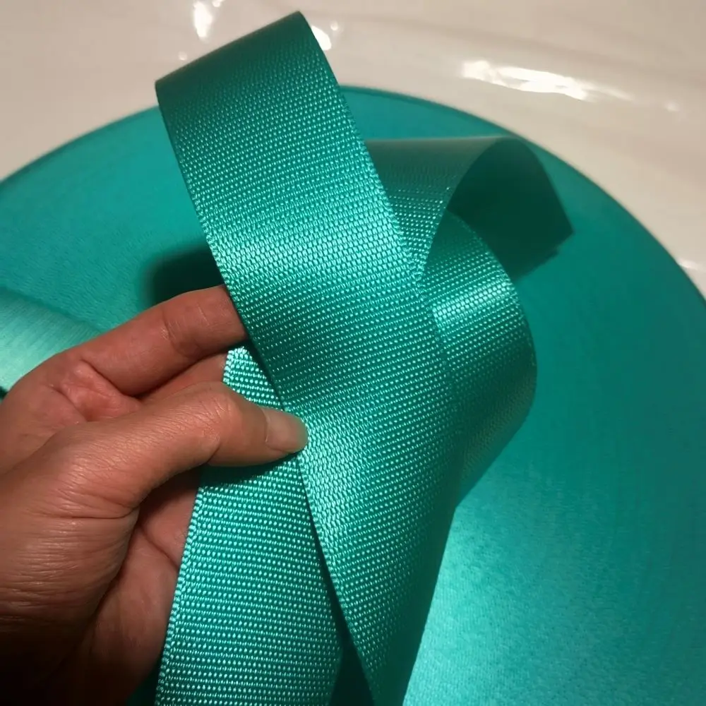 JOORMOM 3-30M Tiffany Blue Car Seat Belt European Lock Edge Fishline Car Modification High Strength Polyester Seat Belt Webbing