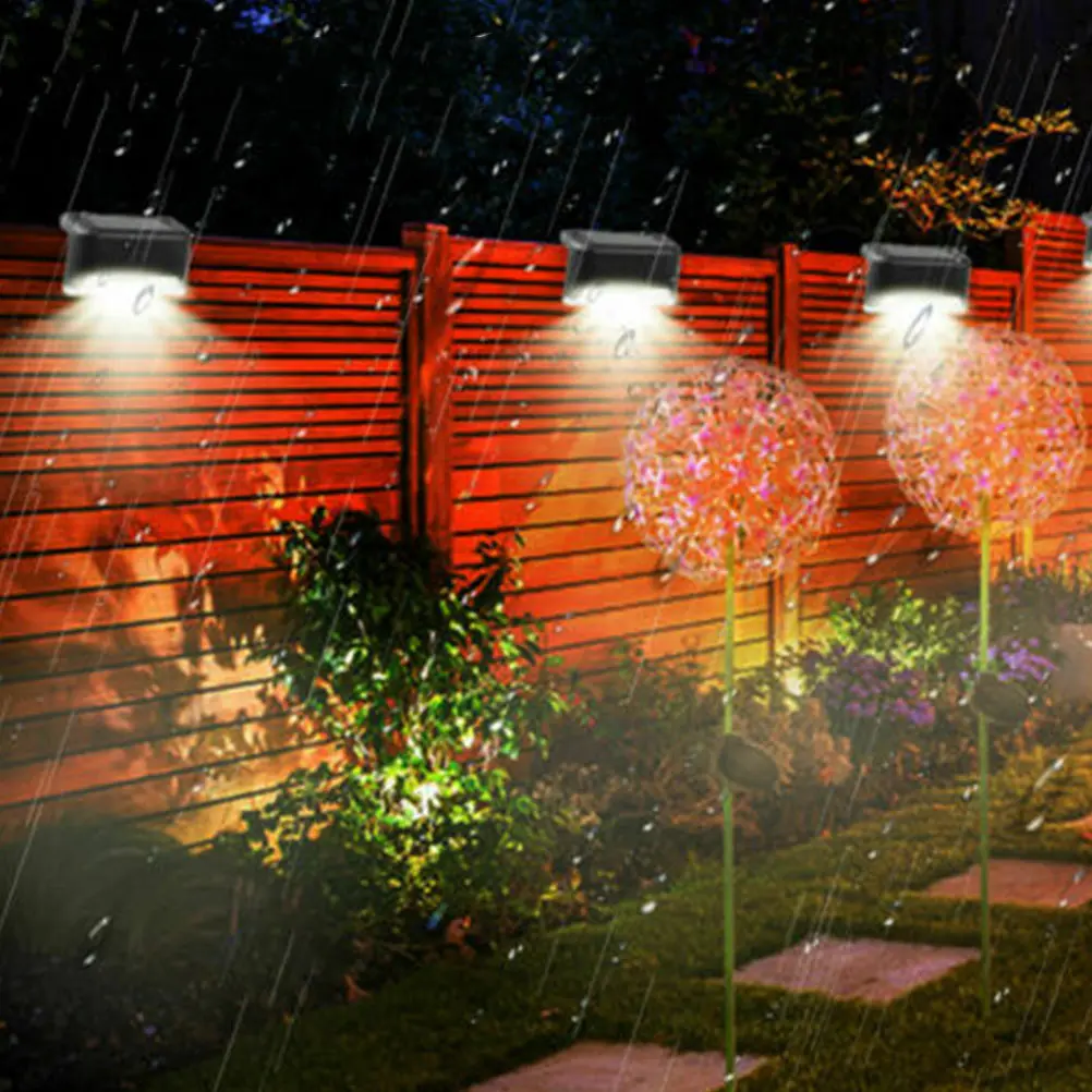 

4Pcs Solar Fence Lights Sturdy PVC ABS Low Power Energy Saving Bright Waterproof Garden Stairs Balcony Wall Outdoor LED Sun Lamp