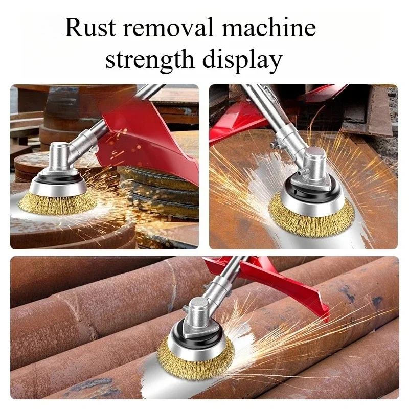 220v handheld long pole electric grinding polishing machine set, wire brush, used for metal surface rust removal and polishing