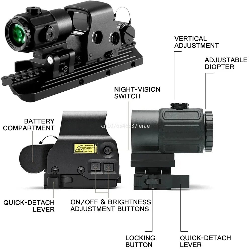 EOTECH 558 المجسم ميزاء ريد دوت البصر G43/G33/G45 3X 5X المكبر Airsfot معدات الصيد ث/20 مللي متر السكك الحديدية يتصاعد و QD رافعة