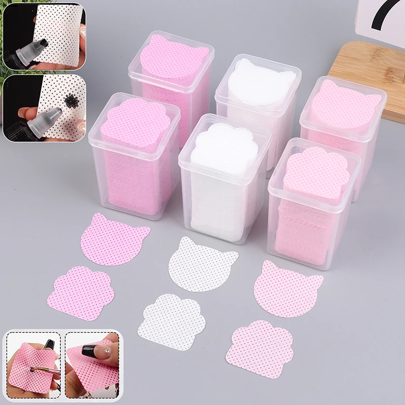 200/600 PCS Wipes Paper Eyelash Glue Remover Wipe Mouth Of The Glue Bottle Prevent Clogging Glue Cleaner Pads Lash Extension