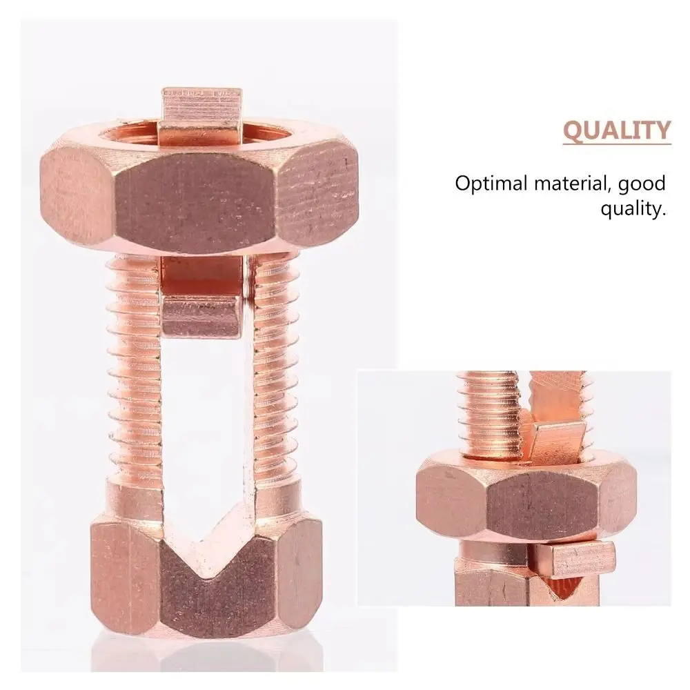 Antenna Grounding Connector Copper Split Bolt Connector Rose Gold Copper Bolt Clamp Copper Split Connector Cable