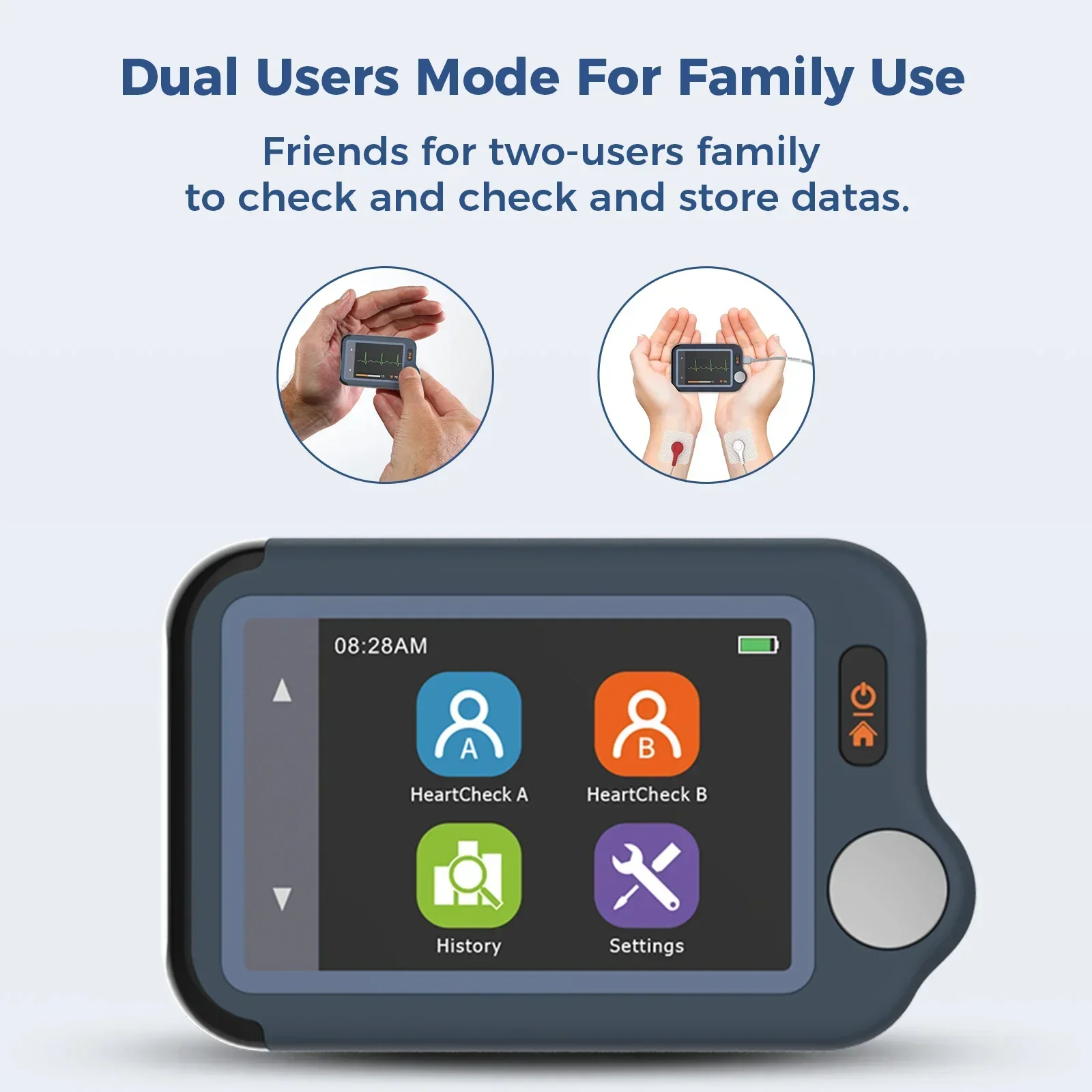 YYHCWellue Pulsebit EX 2.4' Touch Screen Personal ECG/EKG for Arrhythmia Detection with AI-ECG Analysis via Free App