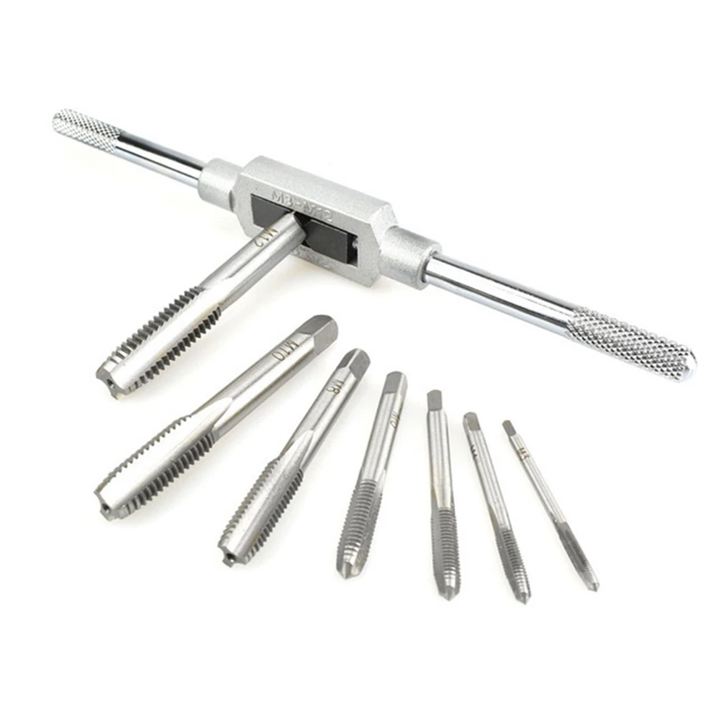 8 in 1 Tap Tool Set Thread Metric Machine Hand Screw Thread Plug Taps Set