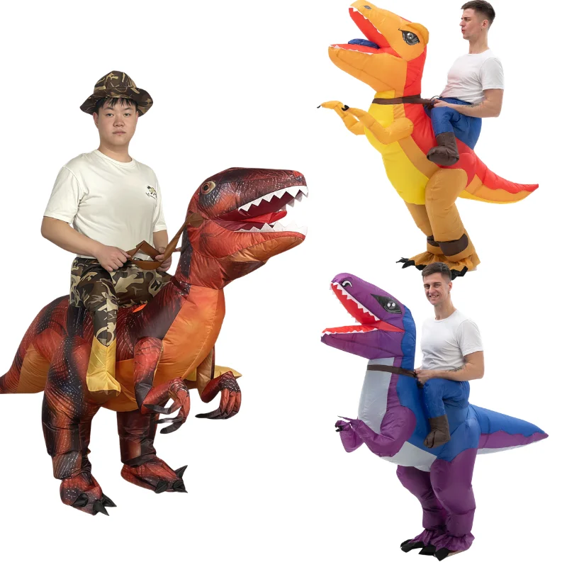 Velociraptor Inflatable Dinosaur Costume Blowing Cosplay Monster Costume Carnival Halloween Anime Party Performance Costumes
