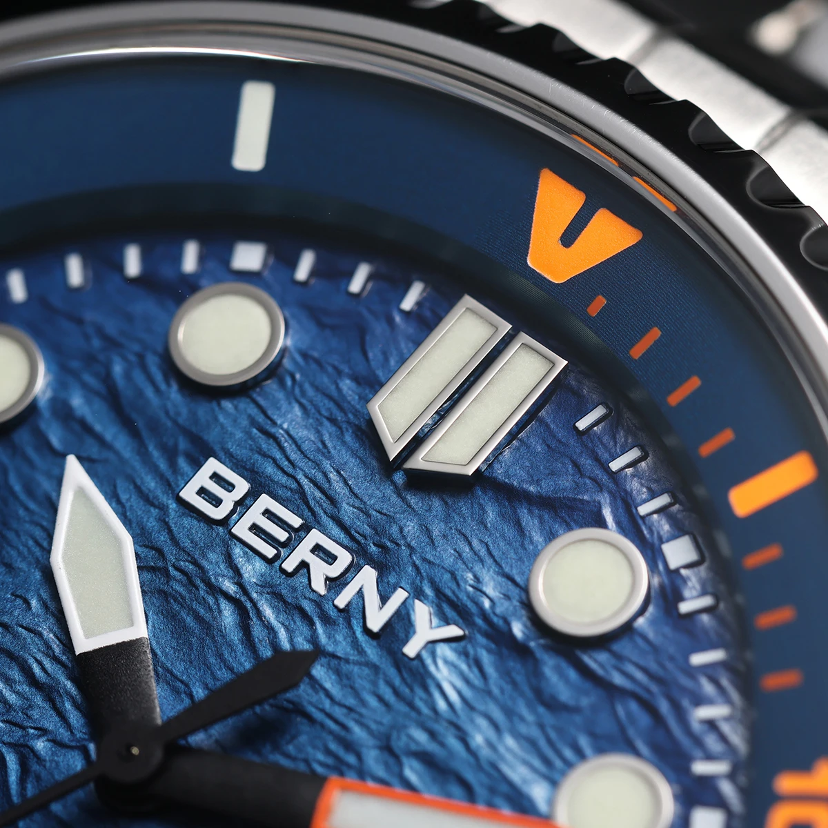 BERNY Automatische Taucheruhr für Herren, Top-Luxus, Saphirglas, 316L-Stahl, New Wave-Zifferblatt, 200 m wasserdicht, mechanische Taucher-Herrenuhren – Detail 8