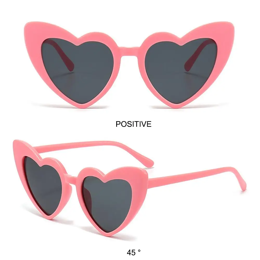 Kids Heart Sunglasses Toddler Sunglasses Vintage Heart-Shaped Glasses for Boys Girls 3-9 Years Outdoor Children Cartoon Eyewear