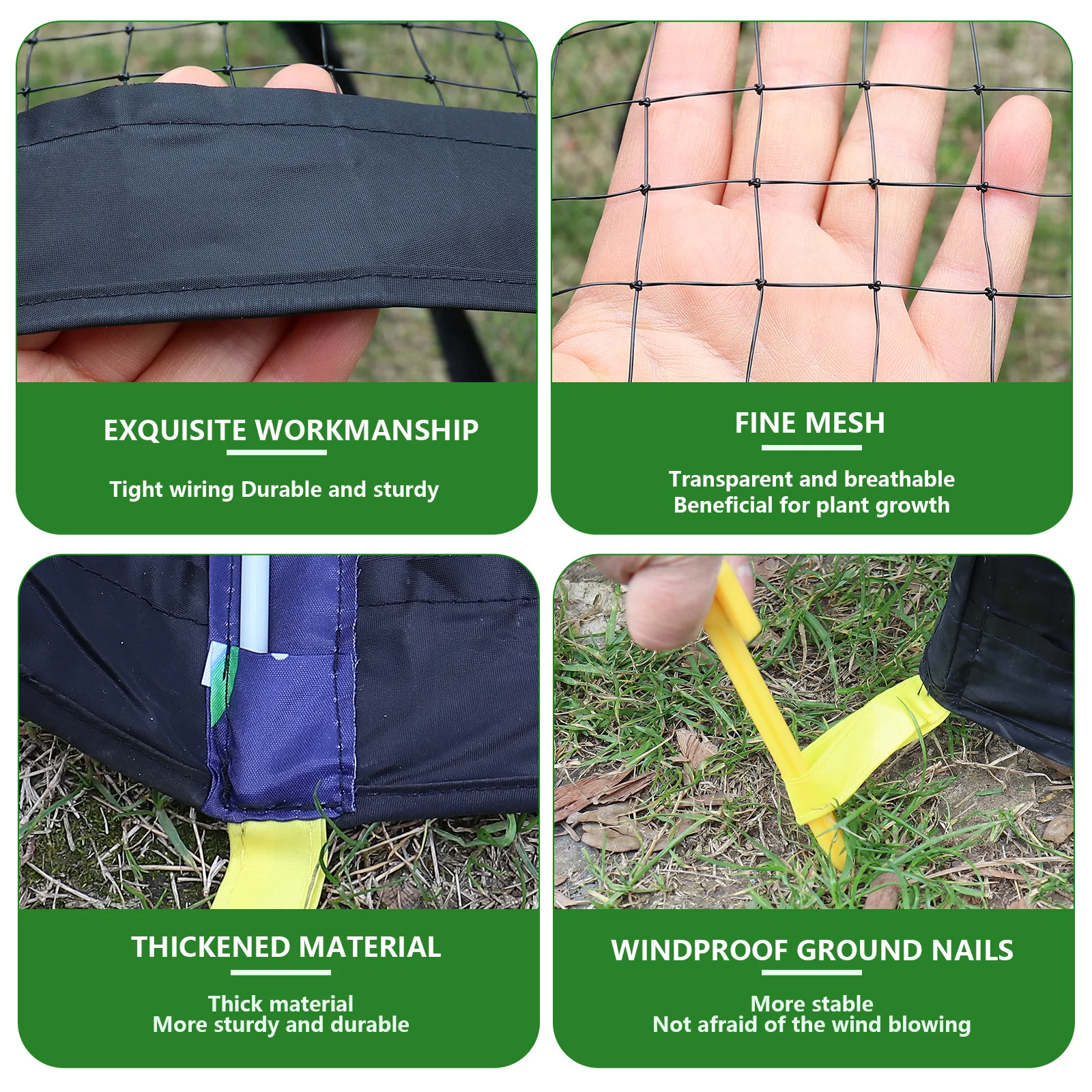 Plant Bird Protection Netting - Fiber Pole Protective Tent, 47in High - 33.5in Wide Plant Protection Cover, Plant Protection Can - view 5