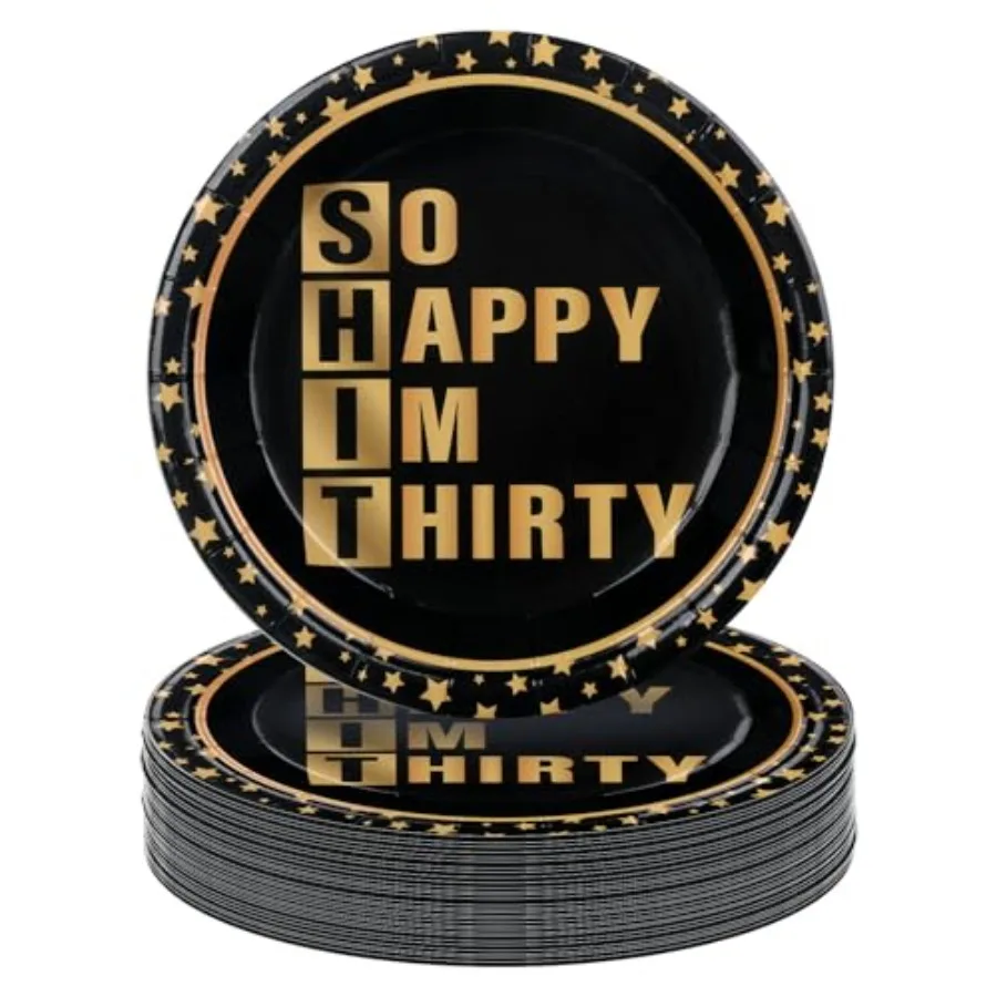 

50 шт. одноразовые бумажные тарелки So Happy Im Thirty, 7 ihes, десертные тарелки для торта для мужчин и забавные 30-летние детали дня рождения