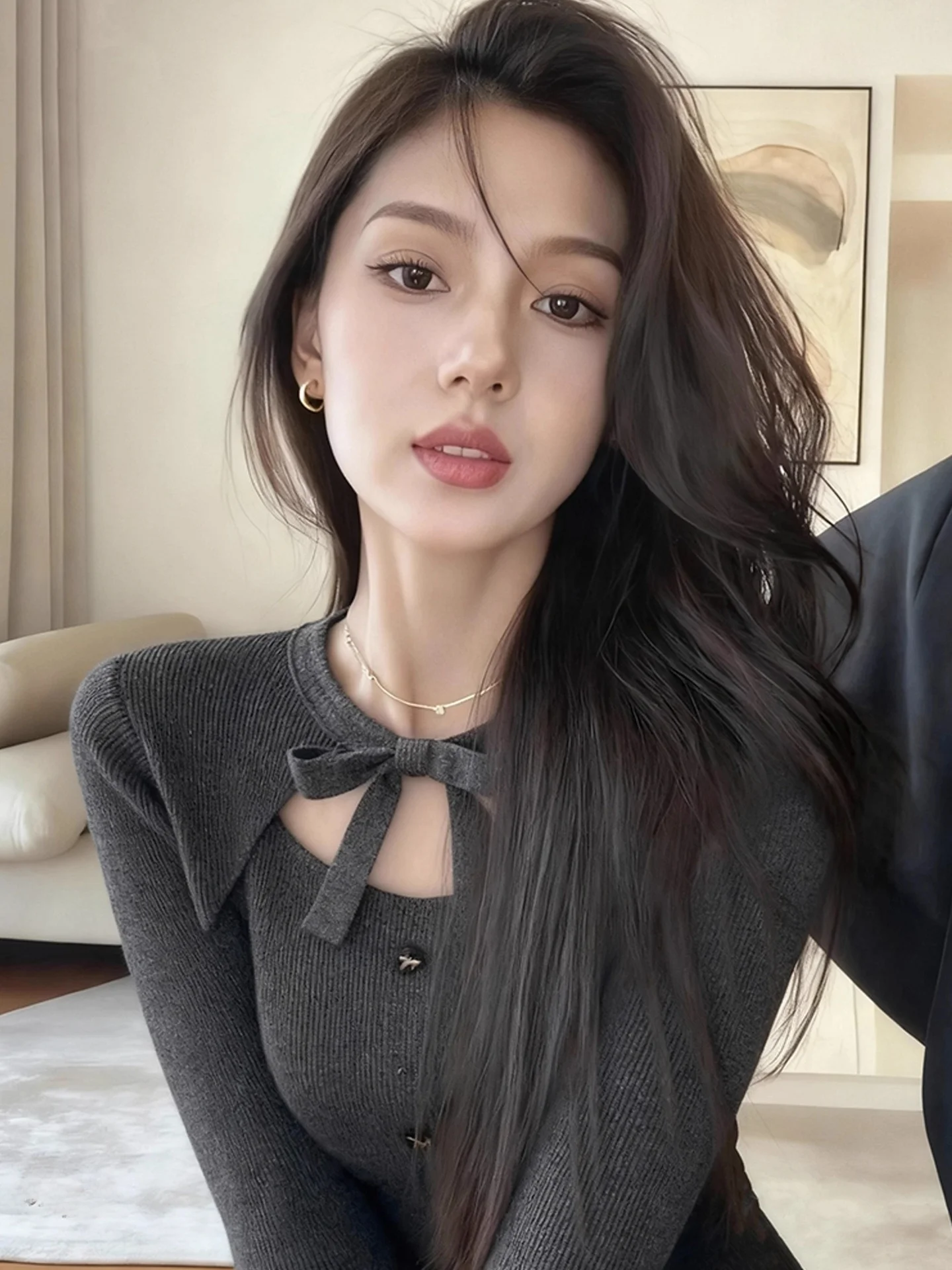 

Retro Knot Knitted Sweater Women's Long Sve Base Layer irt Autumn Winter New Sle Slim Fit Design Sense Top