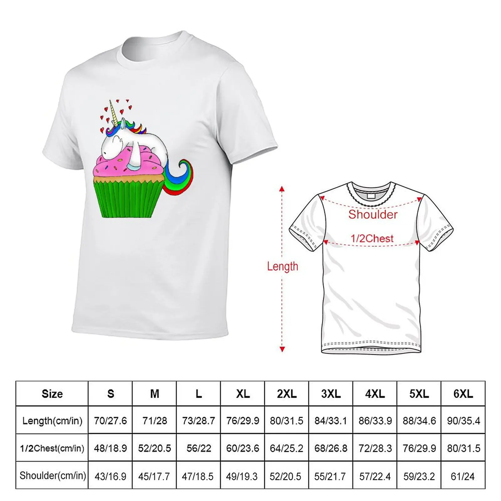Unicorn Cupcake T-Shirt Plus Size Non-Shrink T-Shirt