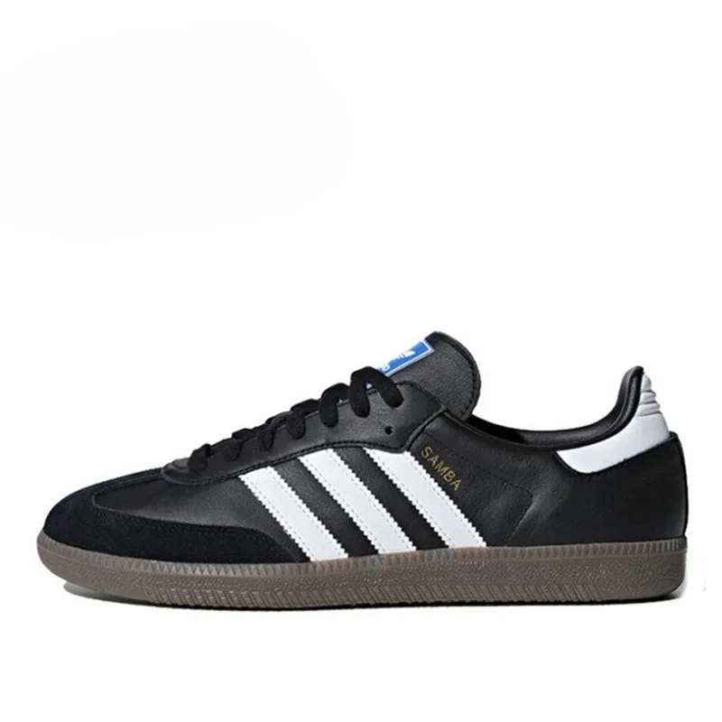 Adidas Originals Samba Samba OG Men's and Women's Skateboarding Shoes Non-slip Shock Absorption Low Top Shoes Black and White