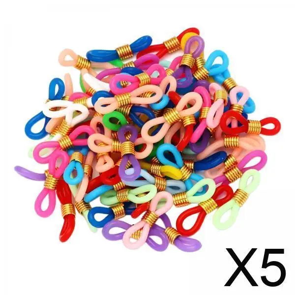 

Mixed Color Silicone Adjustable Eyeglass Chain Ends Retainer Jewelry Connector for Glasses Necklace Lanyard Crafting