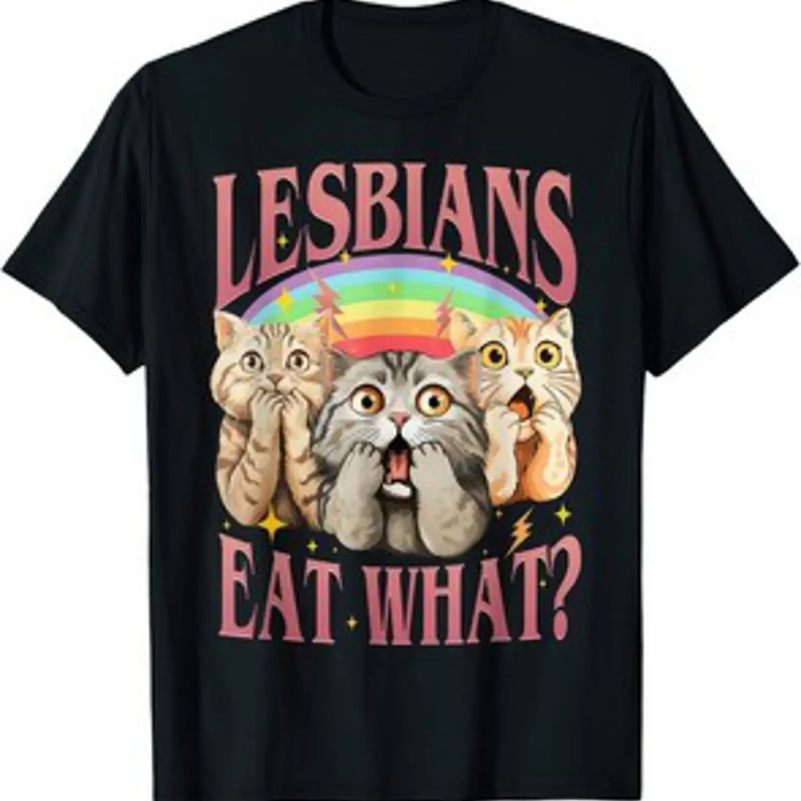 Lesben essen was LGBT Pride Month T Shirt vintage Washed Stylish Versatile streetwear Slightly Breathable Top For Everyday Wear