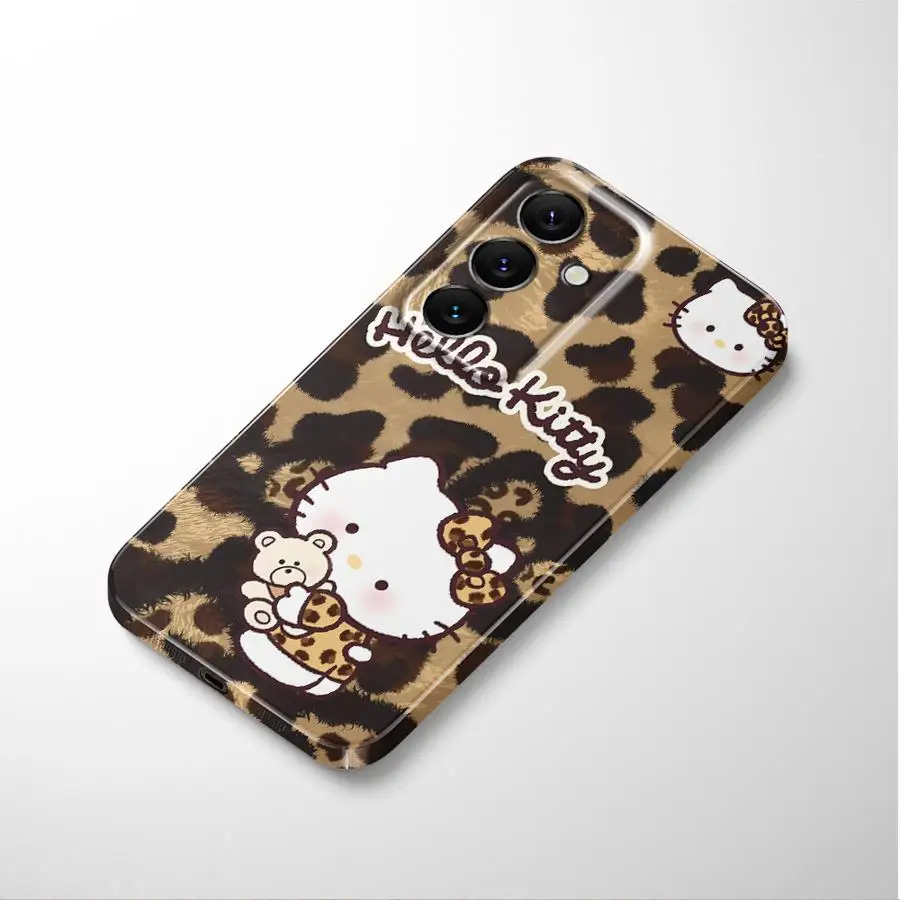Case for Samsung Galaxy Note 20 S20 S25+ S24+ S21 S22 S25 Ultra S24 Plus S23 FE Hard Phone Cover Sanrio Cute Leopard Kitty Cat