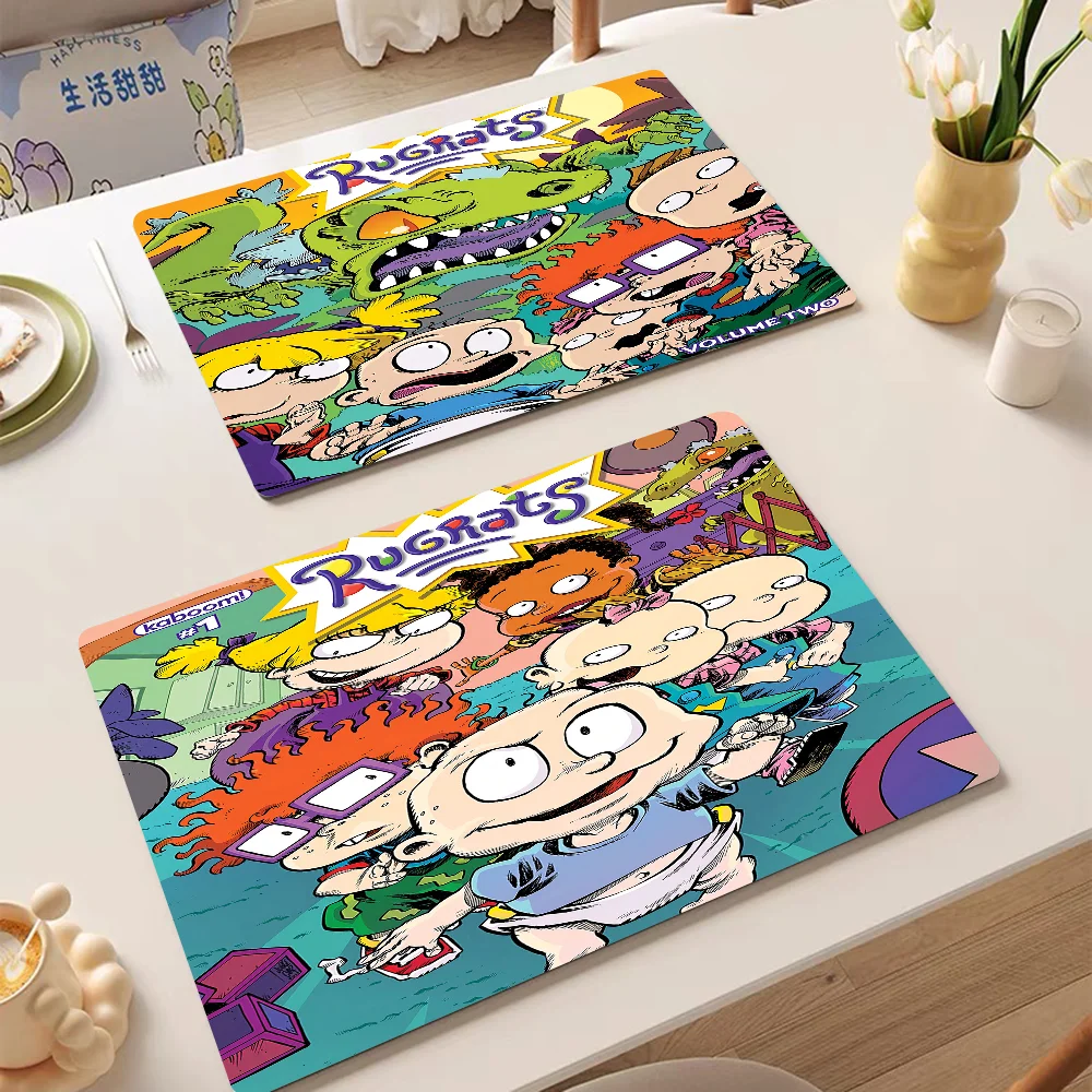 Cartoon Children-Rugratt Absorbent Drain Mat Countertop Dry Mats Printed Coffee Machine Draining Pad Kitchen Table Placemats