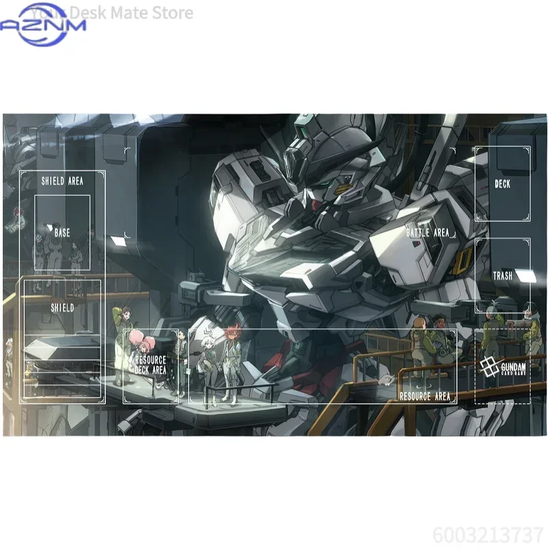 Anime White Mecha Hangar Scene Mouse Pad with Rubber Non-Slip Base Smooth Surface Card Game Play Mat for Gaming And Desktop Work